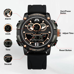 Analog Digital Watch | Rubber Band | 8268M