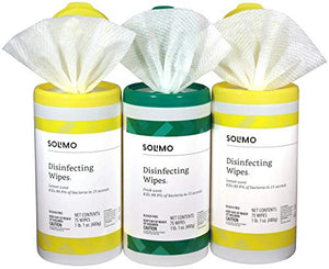 Disinfecting Wipes, Lemon Scent & Fresh Scent, Sanitizes/Cleans/Disinfects/Deodorizes, 75 Wipes Each Can