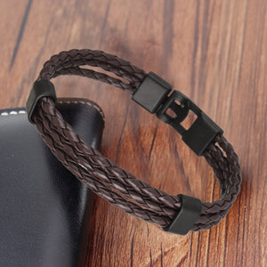 HPOLW Herren Armband,Leder geflochtenes Armband für Herren Damen Sport Retro Armband Personalisierte Armband Geschenke für Herren Schwarz/Braun/Weiß Armband 