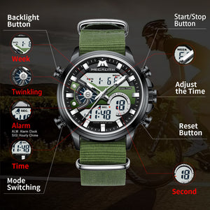Analoge Digitaluhr | Nylonarmband | 8276M