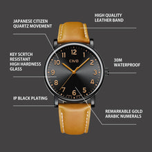Laden Sie das Bild in den Galerie-Viewer, 2088C | Quarz-Herrenuhr | Lederarmband