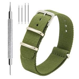 NATO-Armband, 4er/8er-Pack – 16 mm, 18 mm, 20 mm, 22 mm, 24 mm, hochwertige Uhrenarmbänder aus ballistischem Nylon im Zulu-Stil mit Edelstahlschnalle