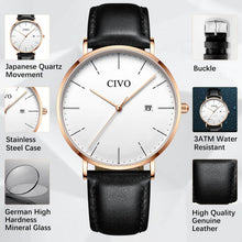 Load image into Gallery viewer, 8076C | Quartz Men Watch | Leather Band