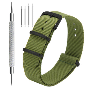NATO Strap 4/8 Packs - 16mm 18mm 20mm 22mm 24mm Premium Ballistic Nylon Watch Bands Zulu Style with Stainless Steel Buckle