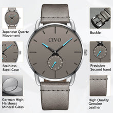 Laden Sie das Bild in den Galerie-Viewer, 8085C | Quarz-Herrenuhr | Lederarmband