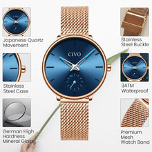 Laden Sie das Bild in den Galerie-Viewer, 0124C | Quarzuhr für Damen | Mesh-Armband