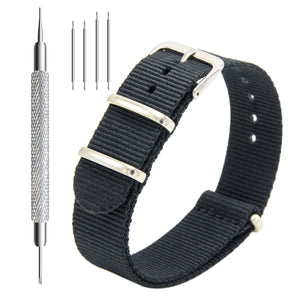 NATO-Armband, 4er/8er-Pack – 16 mm, 18 mm, 20 mm, 22 mm, 24 mm, hochwertige Uhrenarmbänder aus ballistischem Nylon im Zulu-Stil mit Edelstahlschnalle
