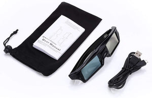 Bustuny 3D Glasses Rechargeable 3D Active Shutter Glasses Compatible with Epson Sony 3D Projector, TDG-BT500A, TDG-BT400A ,TY-ER3D5MA, TY-ER3D4MA, Sony Panasonic Samsung 3D TVs