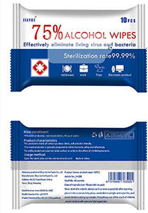 Alcohol Wipes 75% Alcohol Detergent Wipes, Large Wet Wipes Travel for All-Purpose Cleaning (6Pack 60 Wipes)
