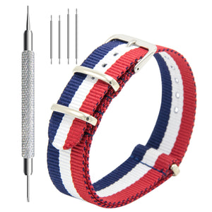 NATO-Armband, 4er/8er-Pack – 16 mm, 18 mm, 20 mm, 22 mm, 24 mm, hochwertige Uhrenarmbänder aus ballistischem Nylon im Zulu-Stil mit Edelstahlschnalle