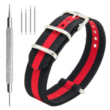 Load image into Gallery viewer, NATO Strap 4/8 Packs - 16mm 18mm 20mm 22mm 24mm Premium Ballistic Nylon Watch Bands Zulu Style with Stainless Steel Buckle