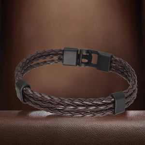 HPOLW Herren Armband,Leder geflochtenes Armband für Herren Damen Sport Retro Armband Personalisierte Armband Geschenke für Herren Schwarz/Braun/Weiß Armband 
