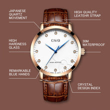 Laden Sie das Bild in den Galerie-Viewer, 2047C | Quarz-Herrenuhr | Lederarmband