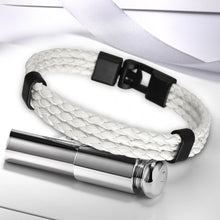 Load image into Gallery viewer, HPOLW Herren Armband,Leder geflochtenes Armband für Herren Damen Sport Retro Armband Personalisierte Armband Geschenke für Herren Schwarz/Braun/Weiß Armband