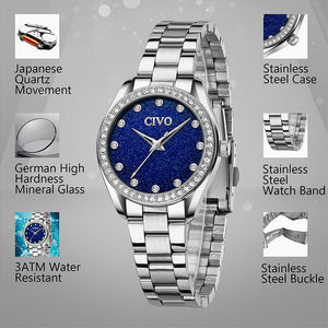 8119C | Quartz Women Watch | Stainless steel Band-megalith watch