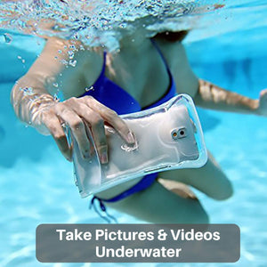 Oilily 100 % wasserdichte, schwimmende Smartphone-Hülle und Geldtasche, passend für alle Telefone, zweilagige Stoßdämpfung, inkl. Umhängeband (weiß)