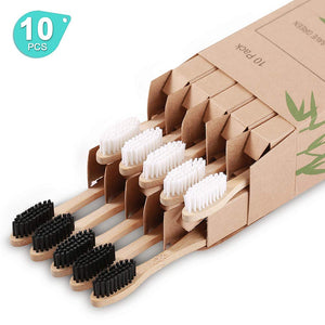 Oteasug Biodegradable Reusable Bamboo Toothbrushes, Bamboo Toothbrush made from Natural wooden and Eco-Friendly BPA Free Bristles, 10 pack form Oteasug