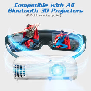 Bustuny 3D Glasses Rechargeable 3D Active Shutter Glasses Compatible with Epson Sony 3D Projector, TDG-BT500A, TDG-BT400A ,TY-ER3D5MA, TY-ER3D4MA, Sony Panasonic Samsung 3D TVs