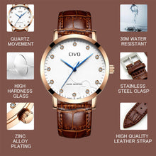Laden Sie das Bild in den Galerie-Viewer, 2047C | Quarz-Herrenuhr | Lederarmband