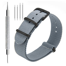 Laden Sie das Bild in den Galerie-Viewer, NATO-Armband, 4er/8er-Pack – 16 mm, 18 mm, 20 mm, 22 mm, 24 mm, hochwertige Uhrenarmbänder aus ballistischem Nylon im Zulu-Stil mit Edelstahlschnalle