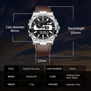 8230M | Quartz Men Watch | Leather Band-megalith watch