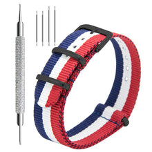 Load image into Gallery viewer, NATO Strap 4/8 Packs - 16mm 18mm 20mm 22mm 24mm Premium Ballistic Nylon Watch Bands Zulu Style with Stainless Steel Buckle