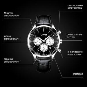 8016C | Quartz Men Watch | Leather Band