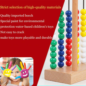 NA Vorschulischer Zahlenlern-Abakus, klassisches Holzspielzeug, Entwicklungsspielzeug, bunte Holzperlen, 8 Erweiterungsaktivitäten, tolles Geschenk für Mädchen und Jungen, am besten für 3-, 4- und 5-Jährige