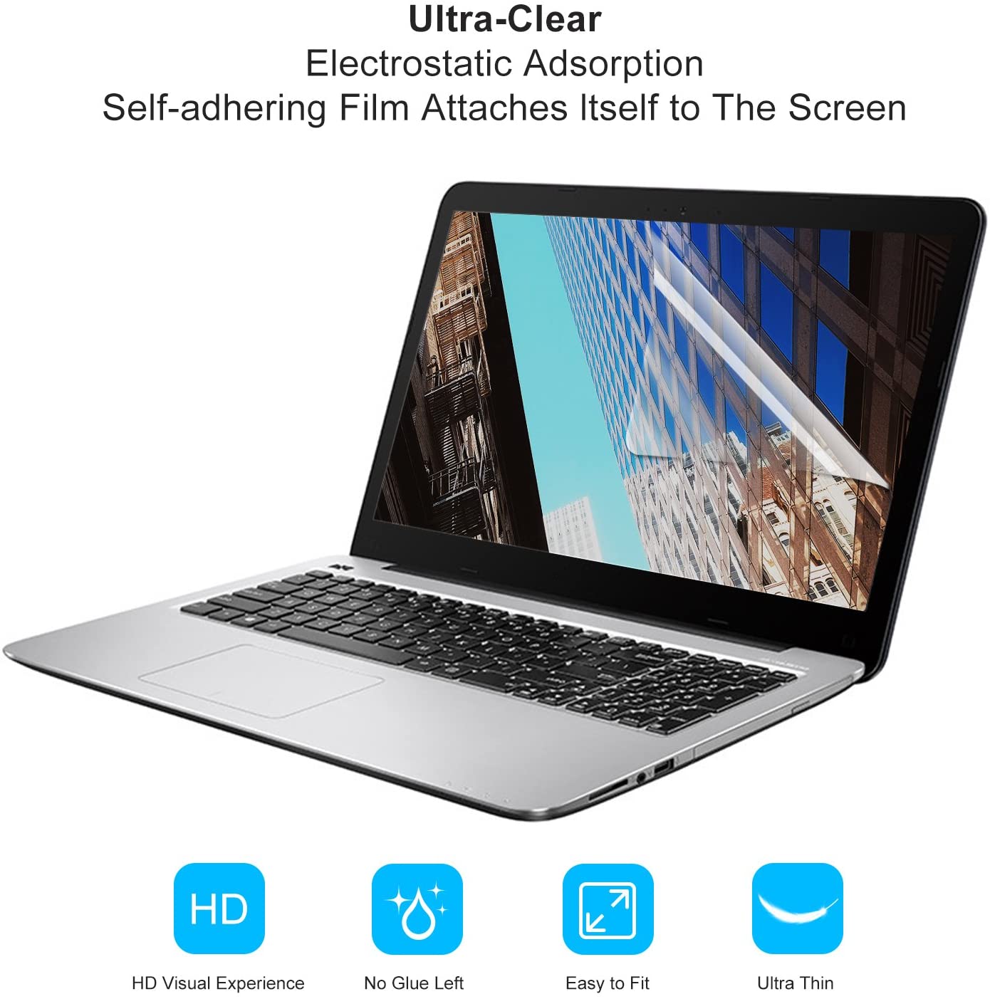 [2PCS Pack] 15.6-inch Laptop Crystal Clear Screen Protector, Notebook Computer Screen Guard Protector Compatible with HP/DELL/Asus/Acer/Sony/Samsung/Lenovo/Toshiba etc, Display 16:9 (2-Pieces/Pack)