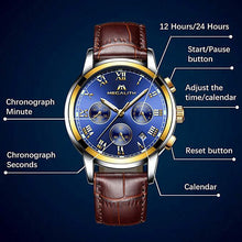 Laden Sie das Bild in den Galerie-Viewer, 0060M | Quarz-Herrenuhr | Lederarmband