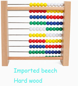 NA Vorschulischer Zahlenlern-Abakus, klassisches Holzspielzeug, Entwicklungsspielzeug, bunte Holzperlen, 8 Erweiterungsaktivitäten, tolles Geschenk für Mädchen und Jungen, am besten für 3-, 4- und 5-Jährige
