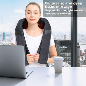 Back Massager, Shiatsu Back Neck Massager with Heat, Electric Shoulder Massager, Kneading Massage Pillow for Neck, Back, Shoulder, Foot, Leg, Muscle Pain Relief, Home,Office,Car Use - Christmas Gifts
