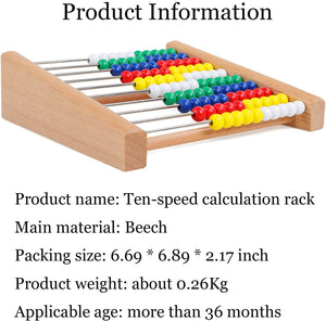 NA Vorschulischer Zahlenlern-Abakus, klassisches Holzspielzeug, Entwicklungsspielzeug, bunte Holzperlen, 8 Erweiterungsaktivitäten, tolles Geschenk für Mädchen und Jungen, am besten für 3-, 4- und 5-Jährige