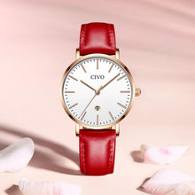 Laden Sie das Bild in den Galerie-Viewer, 8062C | Quarzuhr für Damen | Lederarmband