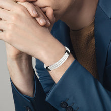 Load image into Gallery viewer, HPOLW Herren Armband,Leder geflochtenes Armband für Herren Damen Sport Retro Armband Personalisierte Armband Geschenke für Herren Schwarz/Braun/Weiß Armband
