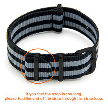 Load image into Gallery viewer, NATO Strap 4/8 Packs - 16mm 18mm 20mm 22mm 24mm Premium Ballistic Nylon Watch Bands Zulu Style with Stainless Steel Buckle