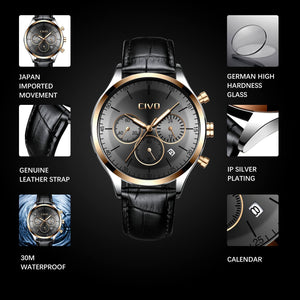 8016C | Quarz-Herrenuhr | Lederarmband