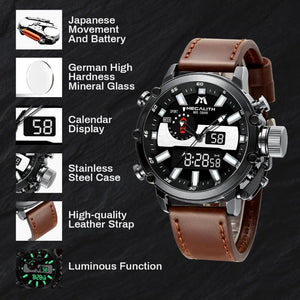 8229M | Quartz Men Watch | Leather Band-megalith watch