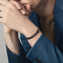 Laden Sie das Bild in den Galerie-Viewer, HPOLW Herren Armband,Leder geflochtenes Armband für Herren Damen Sport Retro Armband Personalisierte Armband Geschenke für Herren Schwarz/Braun/Weiß Armband 