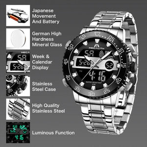 8222M | Quartz Men Watch | Stainless Steel Band-megalith watch