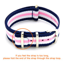 Laden Sie das Bild in den Galerie-Viewer, NATO-Armband, 4er/8er-Pack – 16 mm, 18 mm, 20 mm, 22 mm, 24 mm, hochwertige Uhrenarmbänder aus ballistischem Nylon im Zulu-Stil mit Edelstahlschnalle