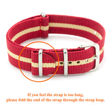 Laden Sie das Bild in den Galerie-Viewer, NATO-Armband, 4er/8er-Pack – 16 mm, 18 mm, 20 mm, 22 mm, 24 mm, hochwertige Uhrenarmbänder aus ballistischem Nylon im Zulu-Stil mit Edelstahlschnalle