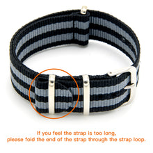 Laden Sie das Bild in den Galerie-Viewer, NATO-Armband, 4er/8er-Pack – 16 mm, 18 mm, 20 mm, 22 mm, 24 mm, hochwertige Uhrenarmbänder aus ballistischem Nylon im Zulu-Stil mit Edelstahlschnalle