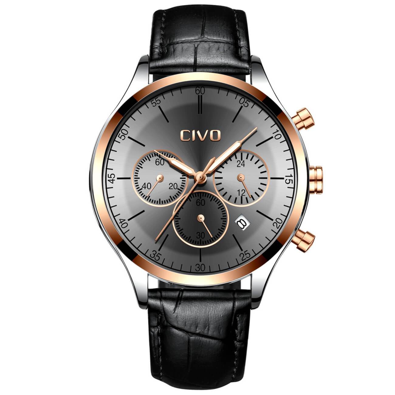 8016C | Quarz-Herrenuhr | Lederarmband