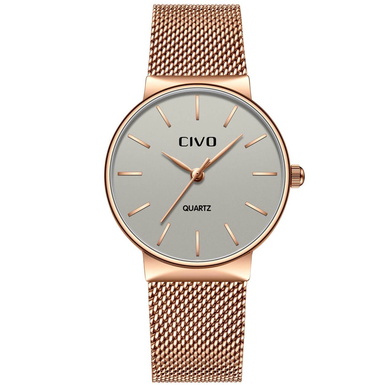 8068C | Quarzuhr für Damen | Mesh-Armband