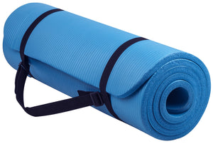 Yoga-Allzweckmatte, 1,27 cm, extra dick, hohe Dichte, reißfest, mit Tragegurt 