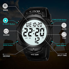 Laden Sie das Bild in den Galerie-Viewer, 1068C | Quartz Digital Men Watch | Rubber Band-megalith watch