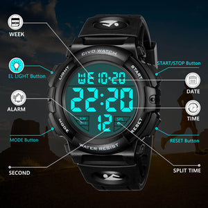 1258C | Quartz Digital Men Watch | Rubber Band-megalith watch