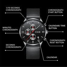 Laden Sie das Bild in den Galerie-Viewer, 8028C | Quarzuhr für Herren | Mesh-Armband