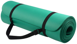Yoga-Allzweckmatte, 1,27 cm, extra dick, hohe Dichte, reißfest, mit Tragegurt 